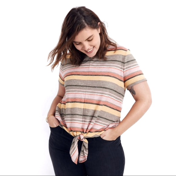 Madewell Modern Tie-Front Striped Top - Picture 4 of 5